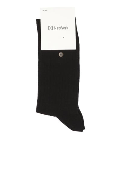 Network Erkek Siyah Çizgi Desenli Soket Çorap