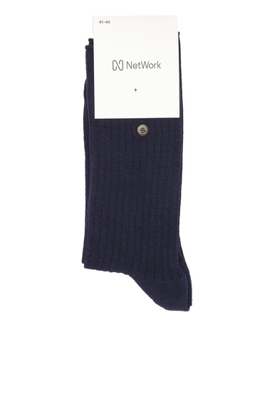  Network Erkek Lacivert Çizgi Desenli Soket Çorap