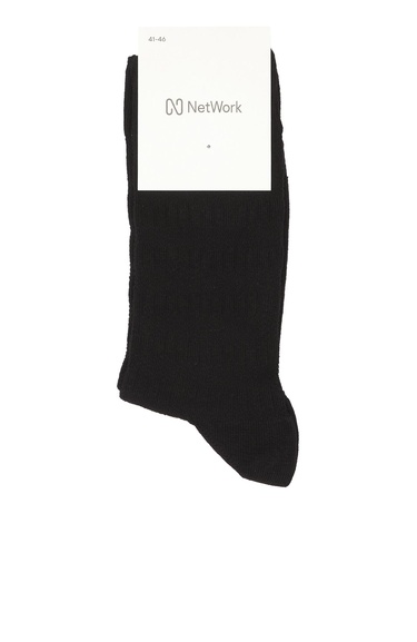  Network Erkek Siyah Dokulu Soket Çorap