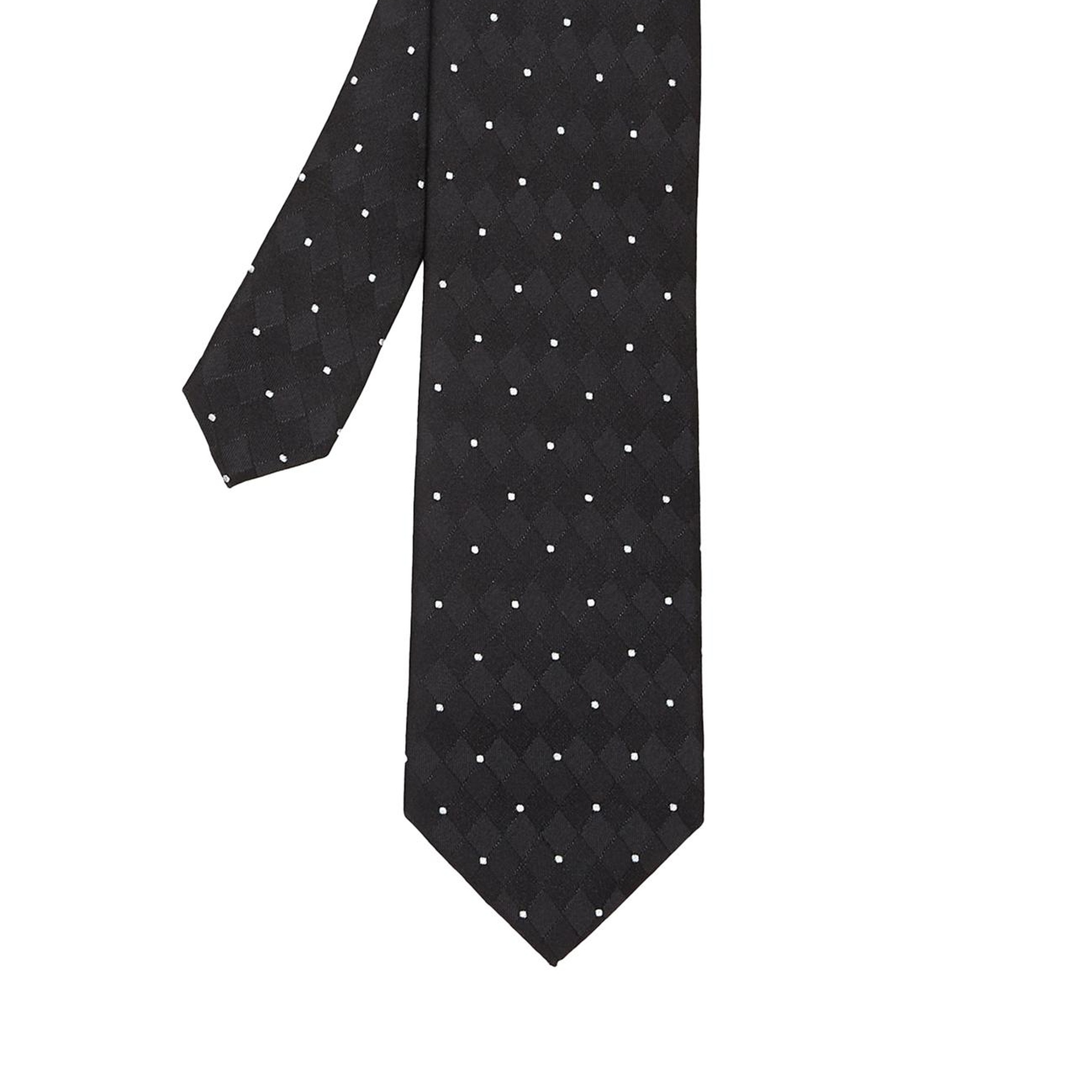 Network Erkek Siyah Puantiyeli İpek Kravat
