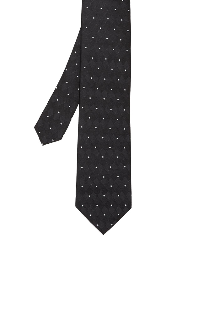  Network Erkek Siyah Puantiyeli İpek Kravat