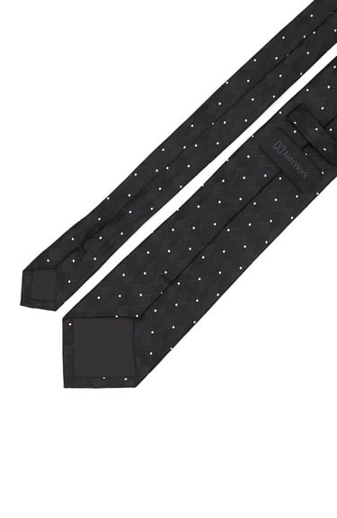  Network Erkek Siyah Puantiyeli İpek Kravat