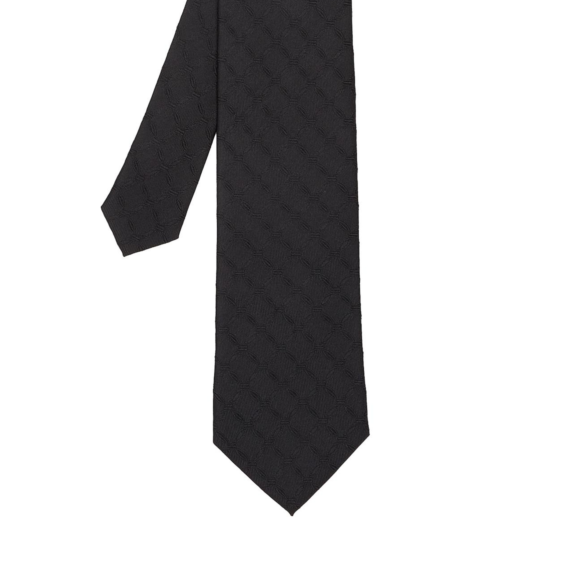 Network Erkek Siyah Desenli İpek Kravat