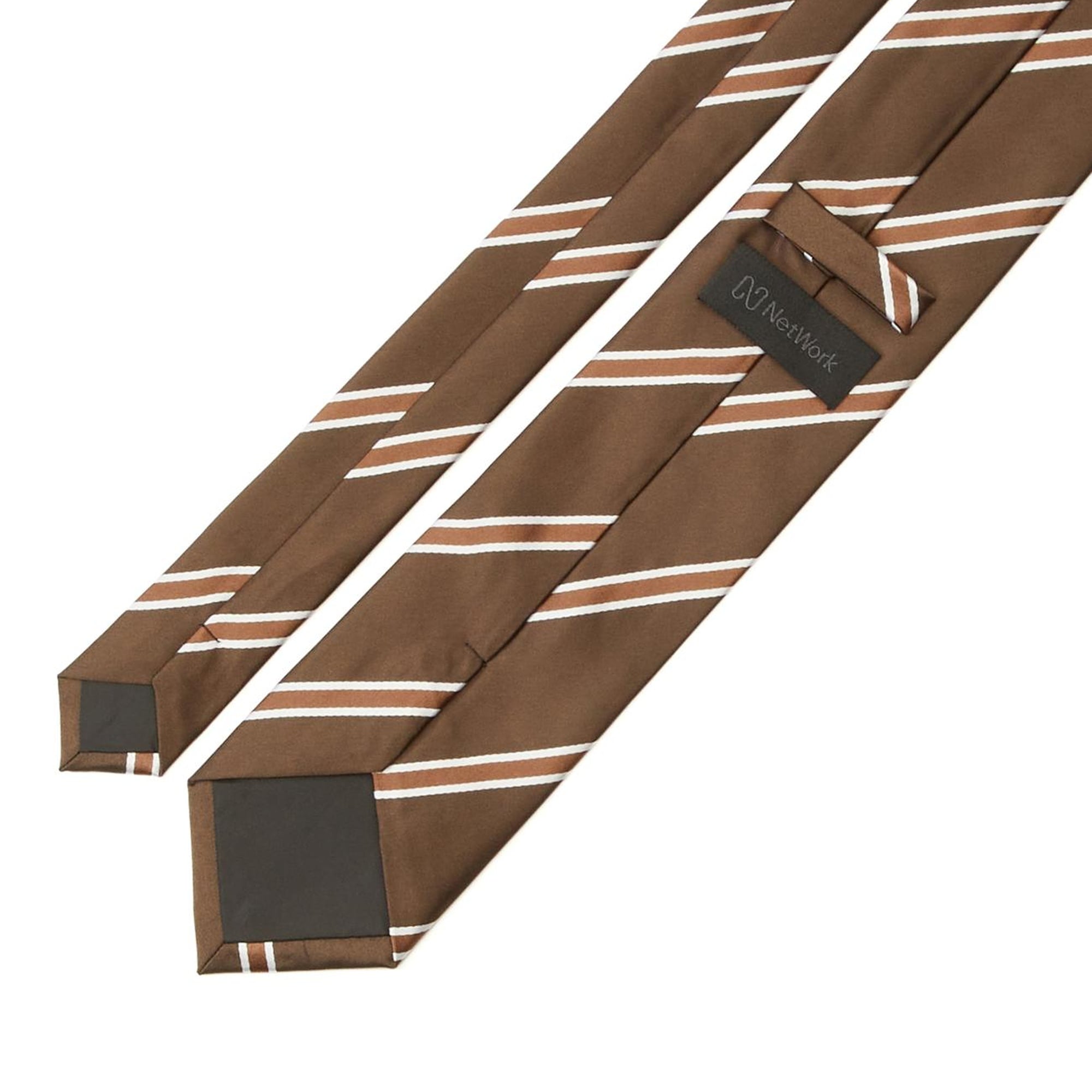 Network Erkek Kahverengi Çizgili Kravat