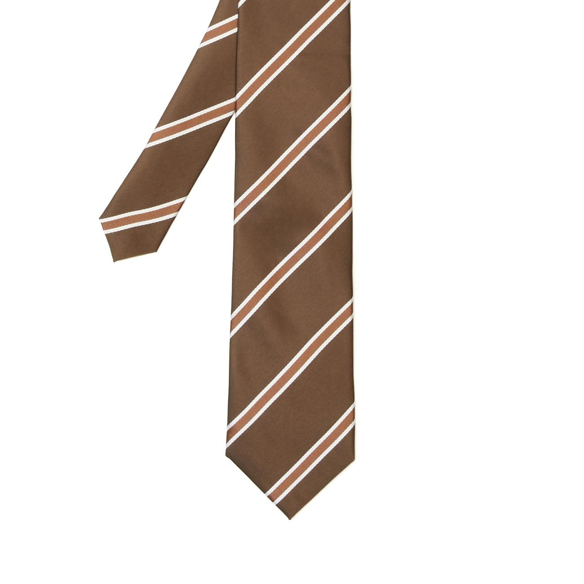 Network Erkek Kahverengi Çizgili Kravat