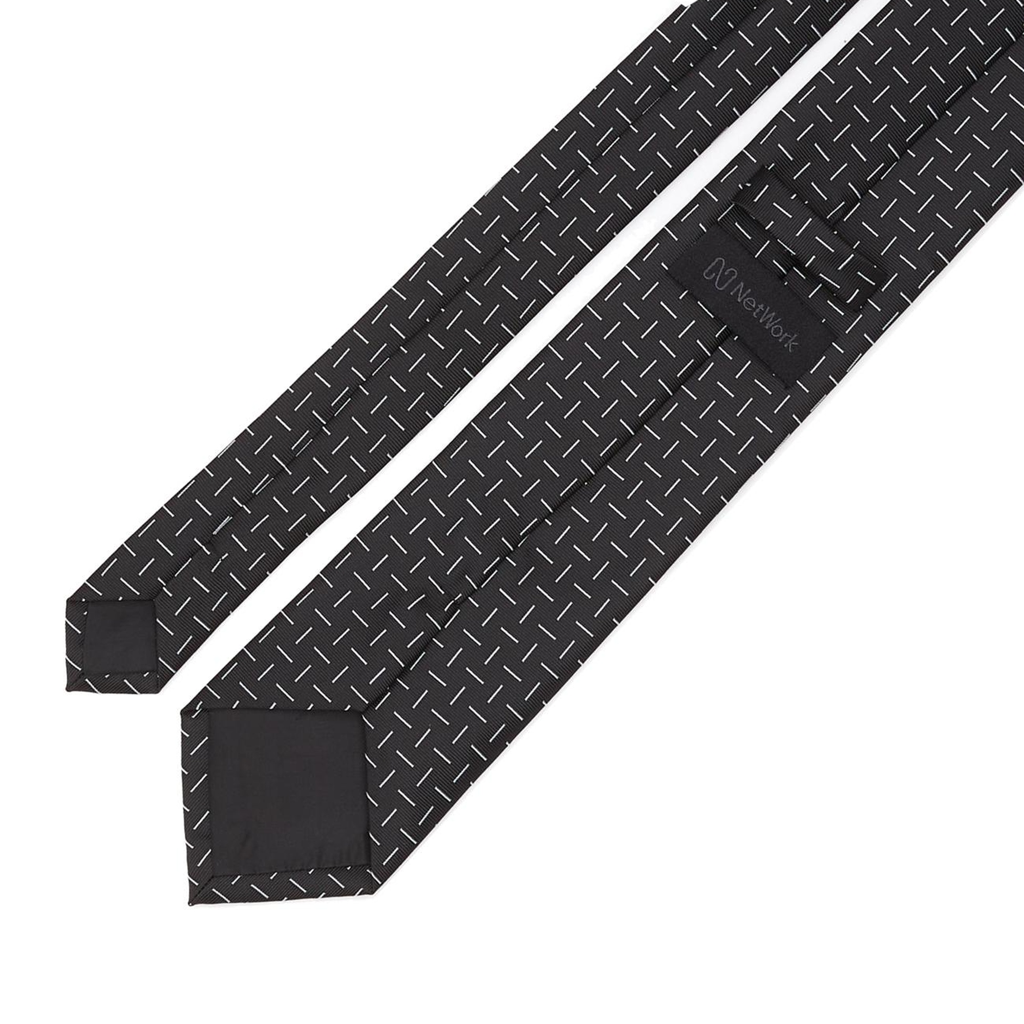 Network Erkek Siyah Desenli Kravat