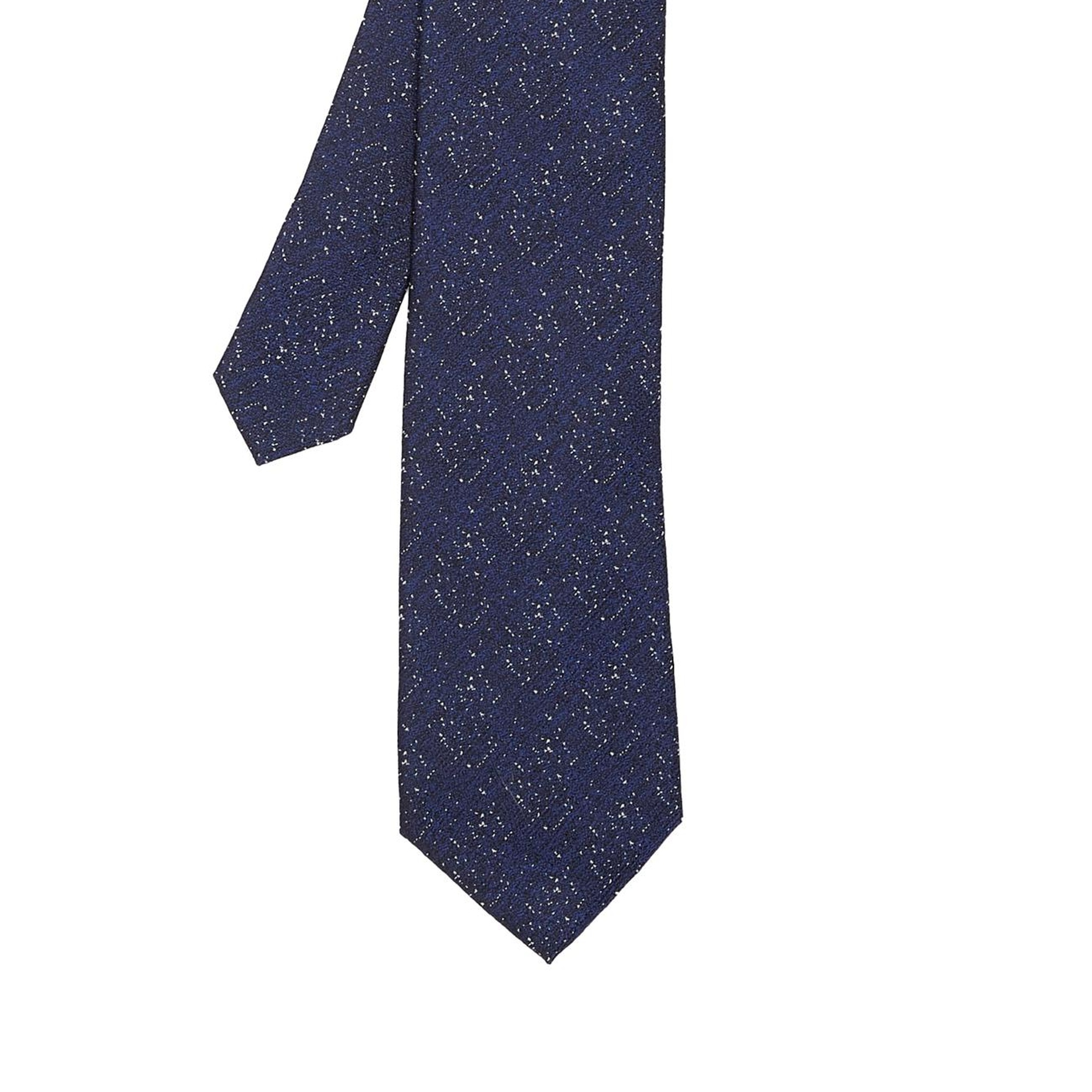 Network Erkek Lacivert Desenli İpek Kravat