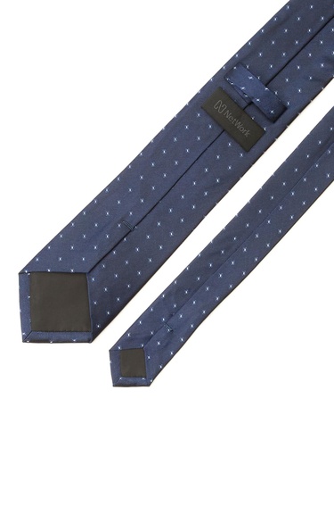  Network Erkek Lacivert Desenli İpek Kravat