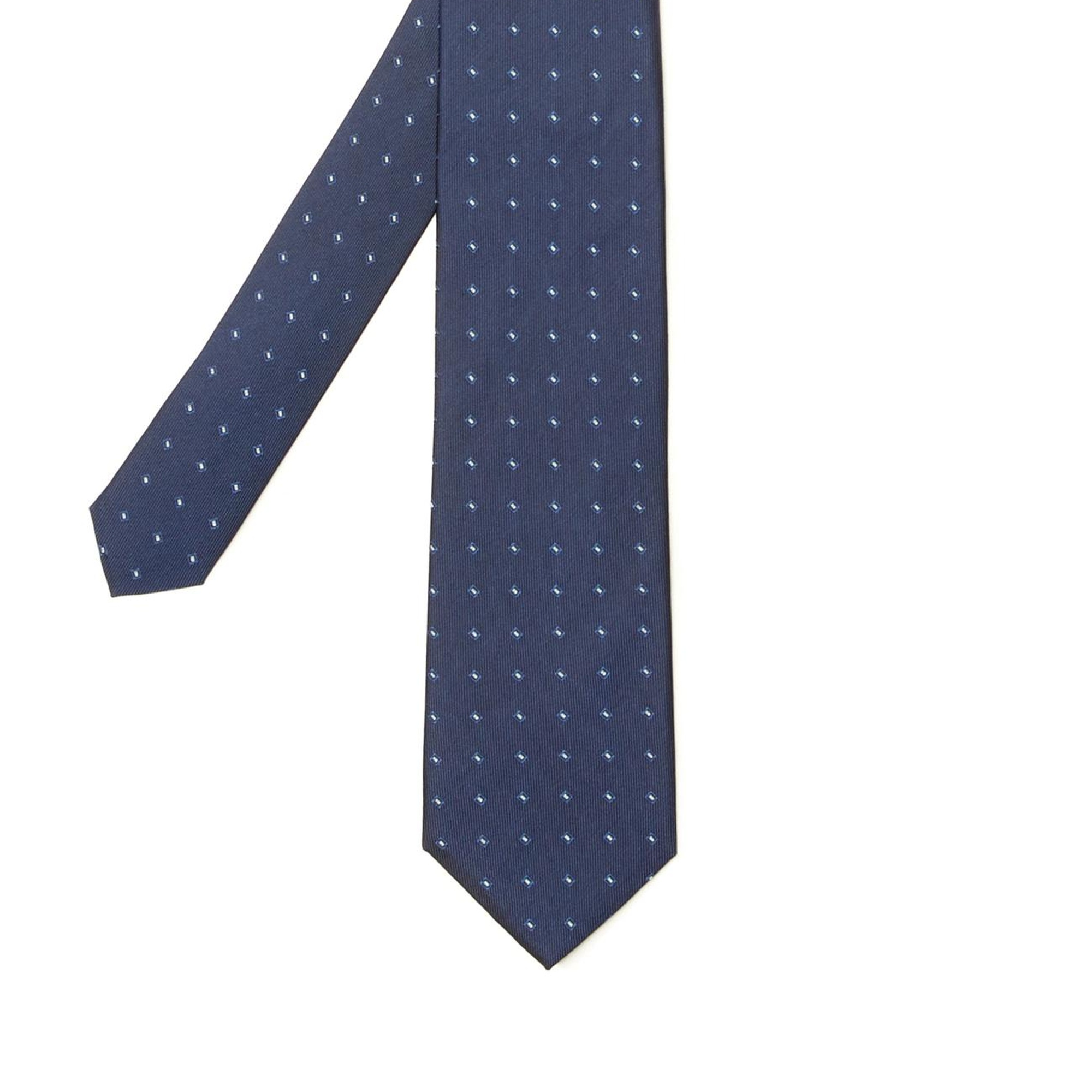 Network Erkek Lacivert Desenli İpek Kravat