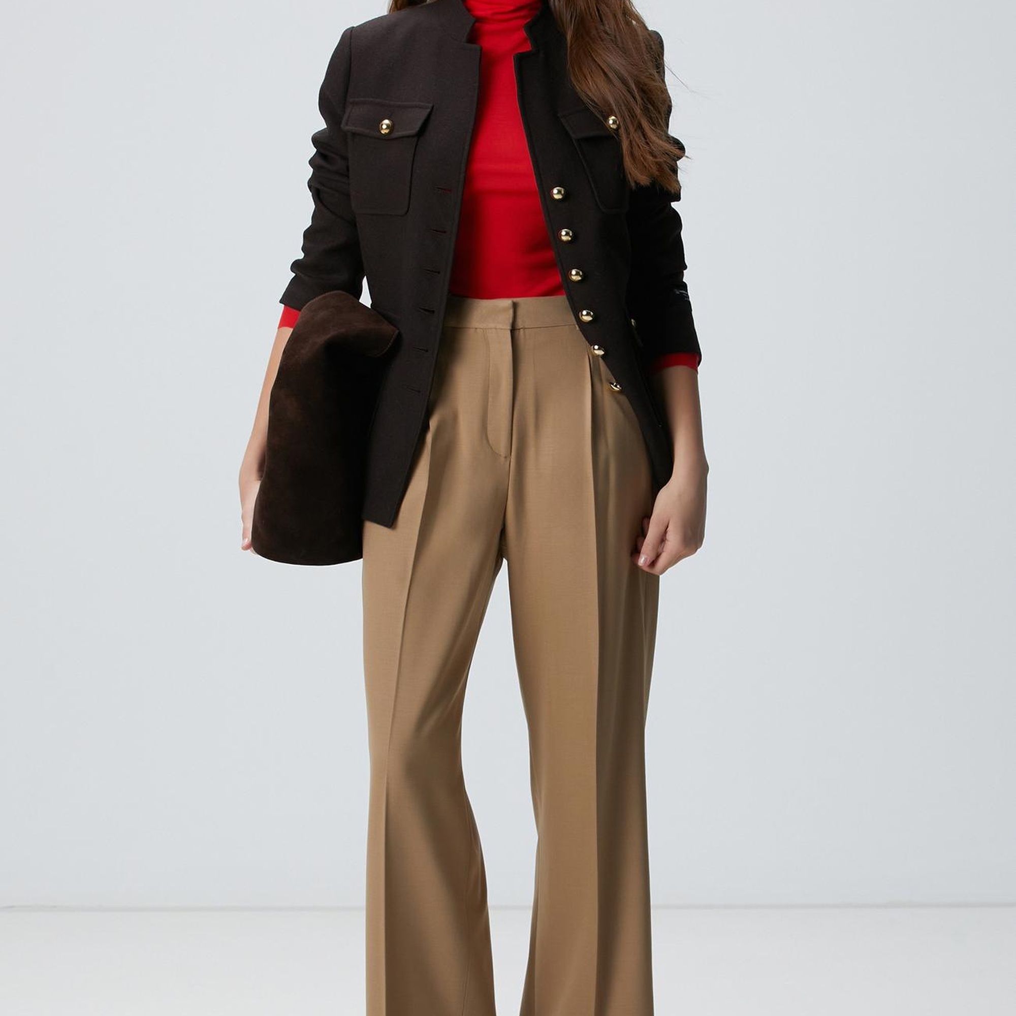 Network Kadın Kırmızı Yün Karışımlı Balıkçı Yaka Kazak