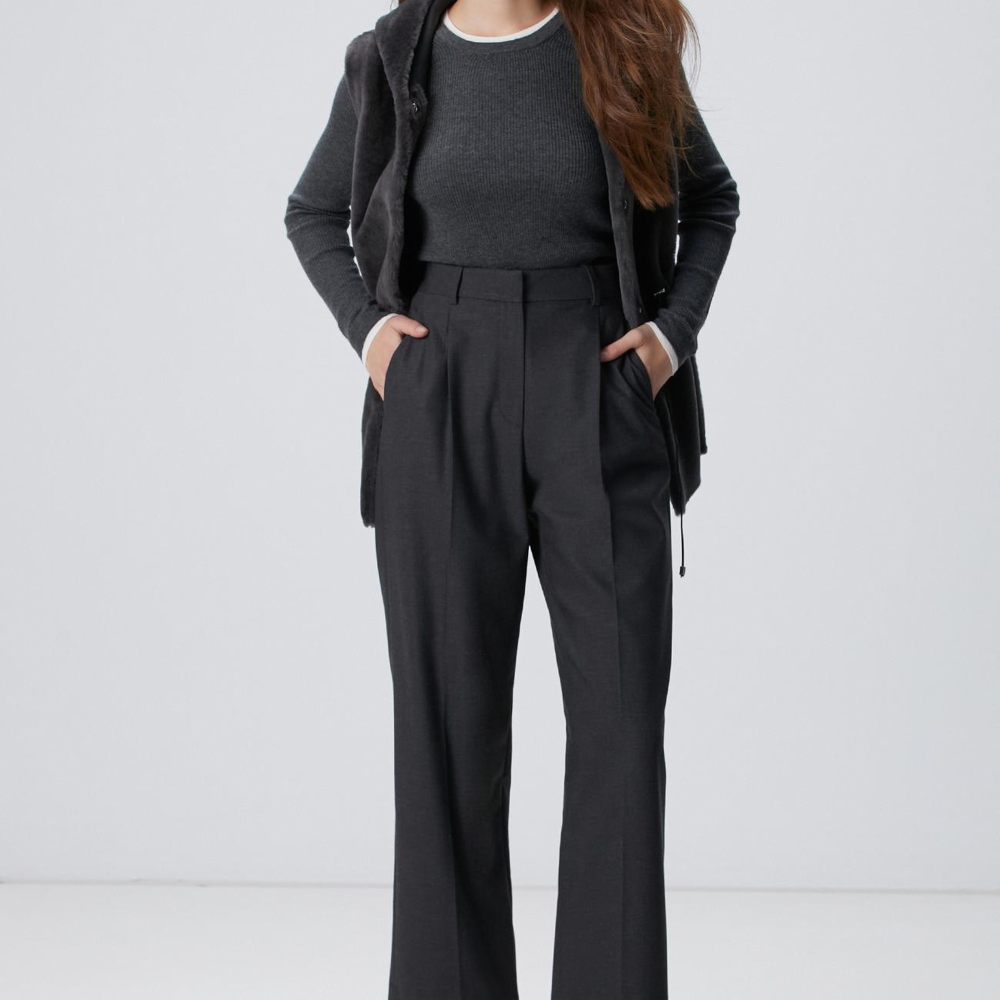 Network Kadın Gri Melanj Kazak