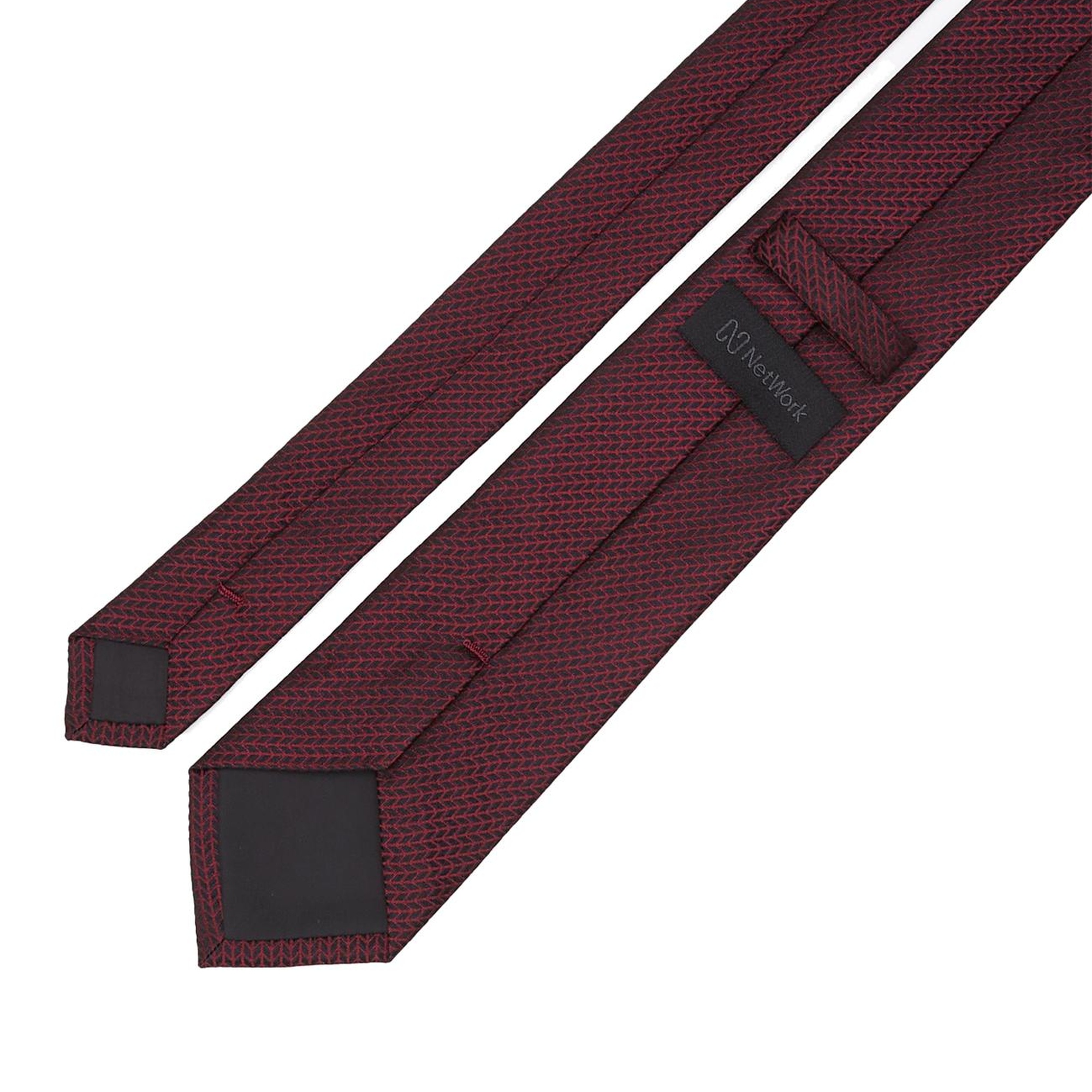 Network Erkek Bordo Desenli İpek Kravat