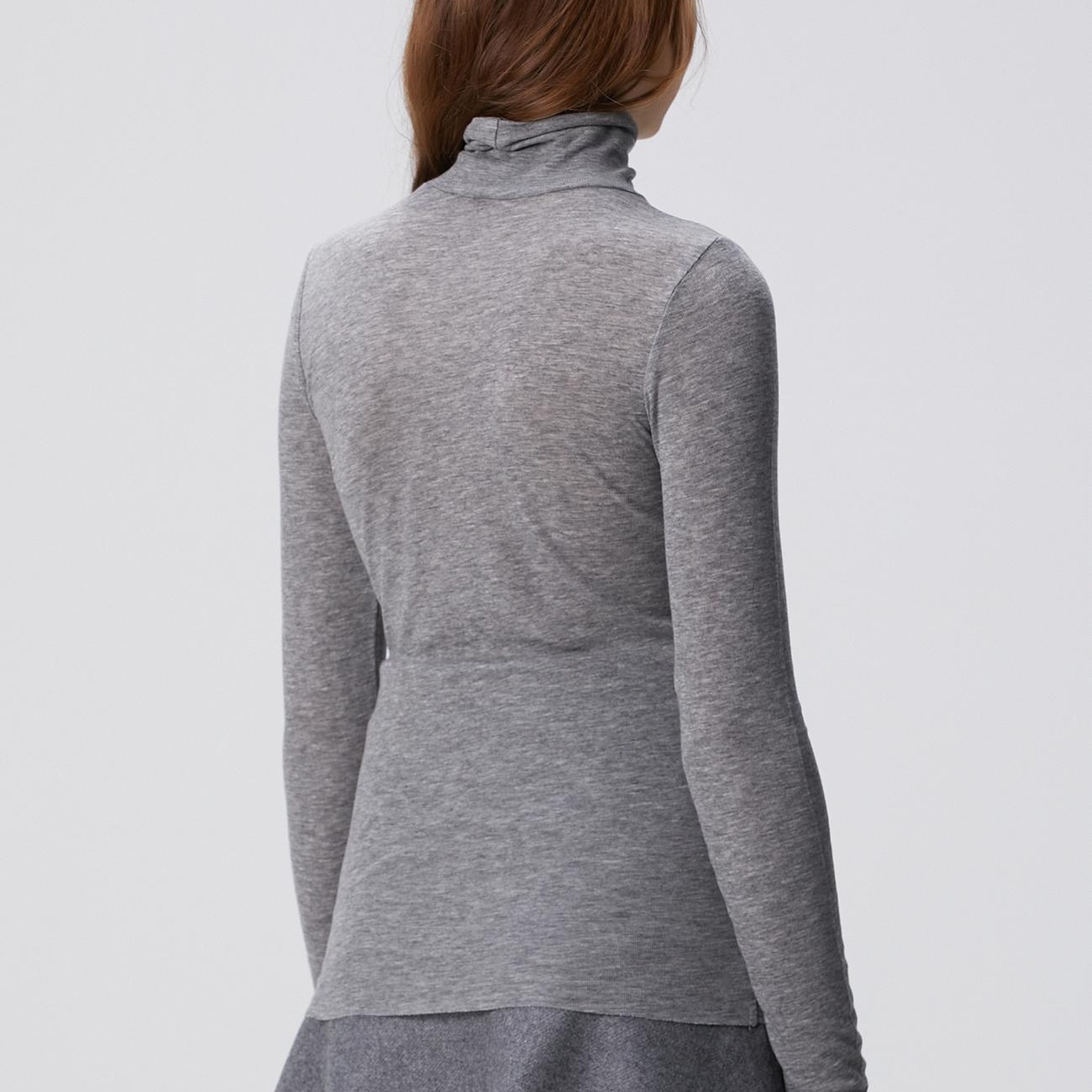 Network Kadın Gri Melanj Yün Karışımlı Balıkçı Yaka Kazak