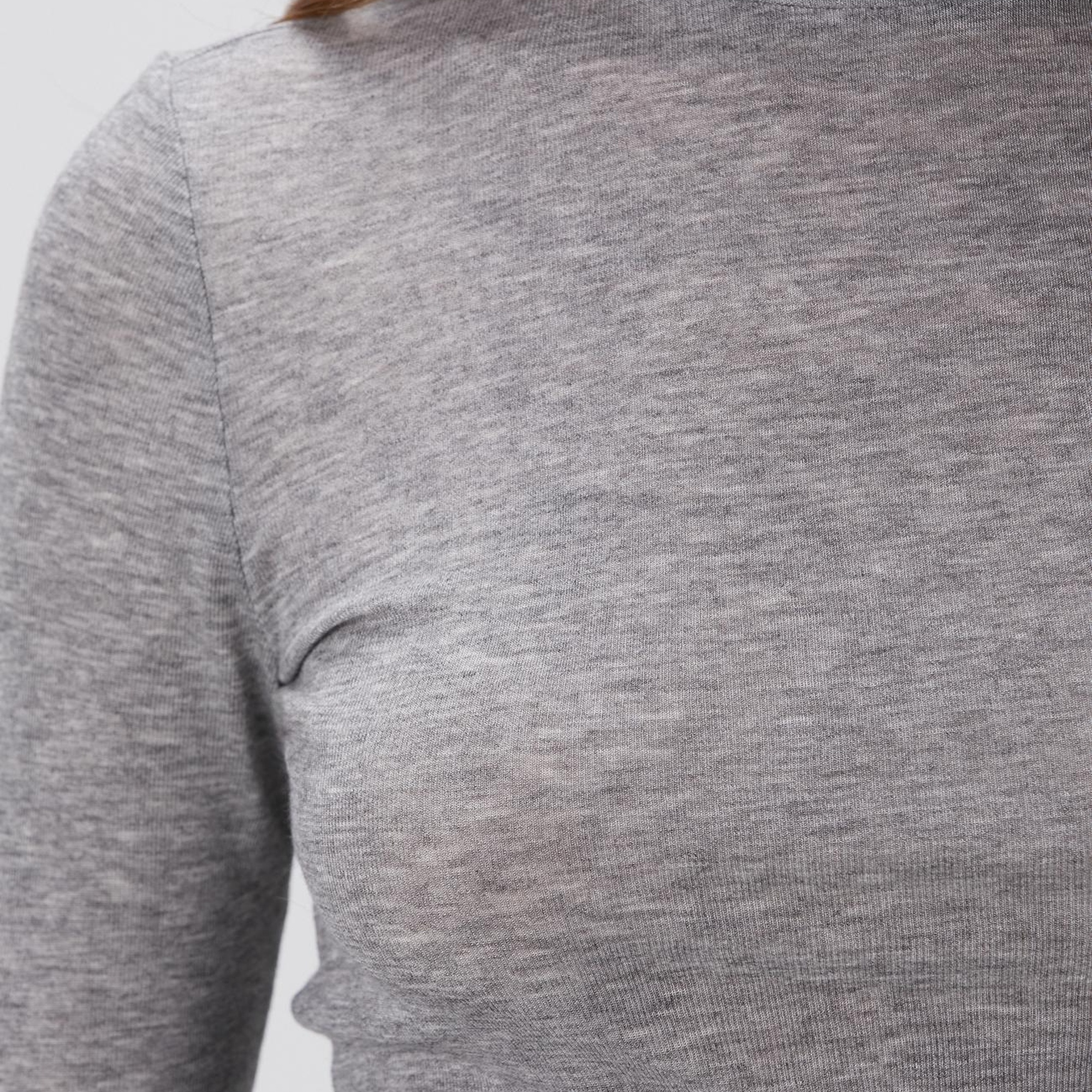 Network Kadın Gri Melanj Yün Karışımlı Balıkçı Yaka Kazak