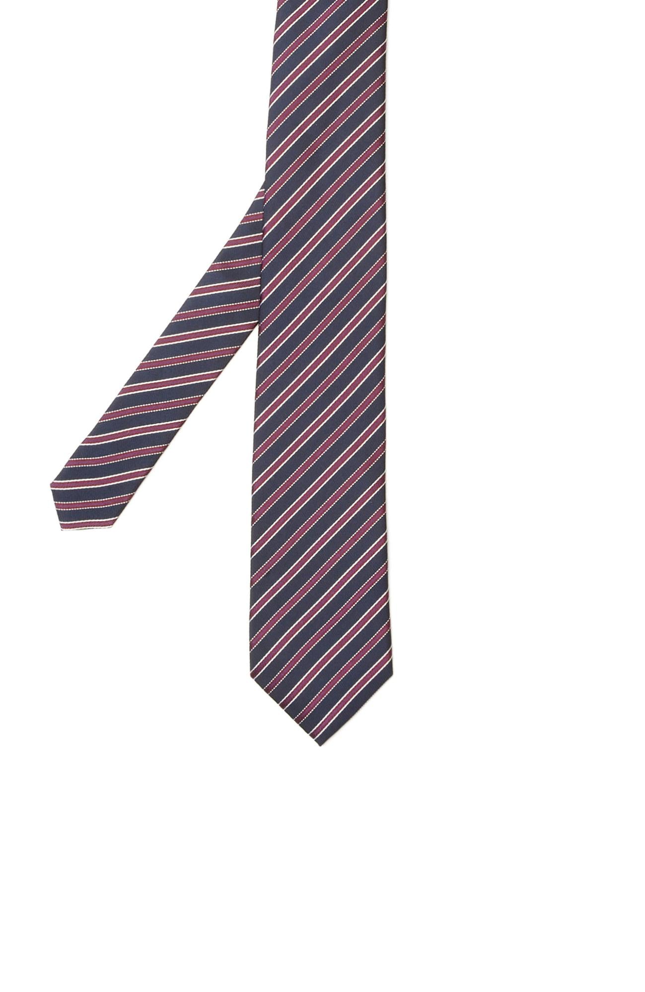  Network Erkek Lacivert Çizgili İpek Kravat