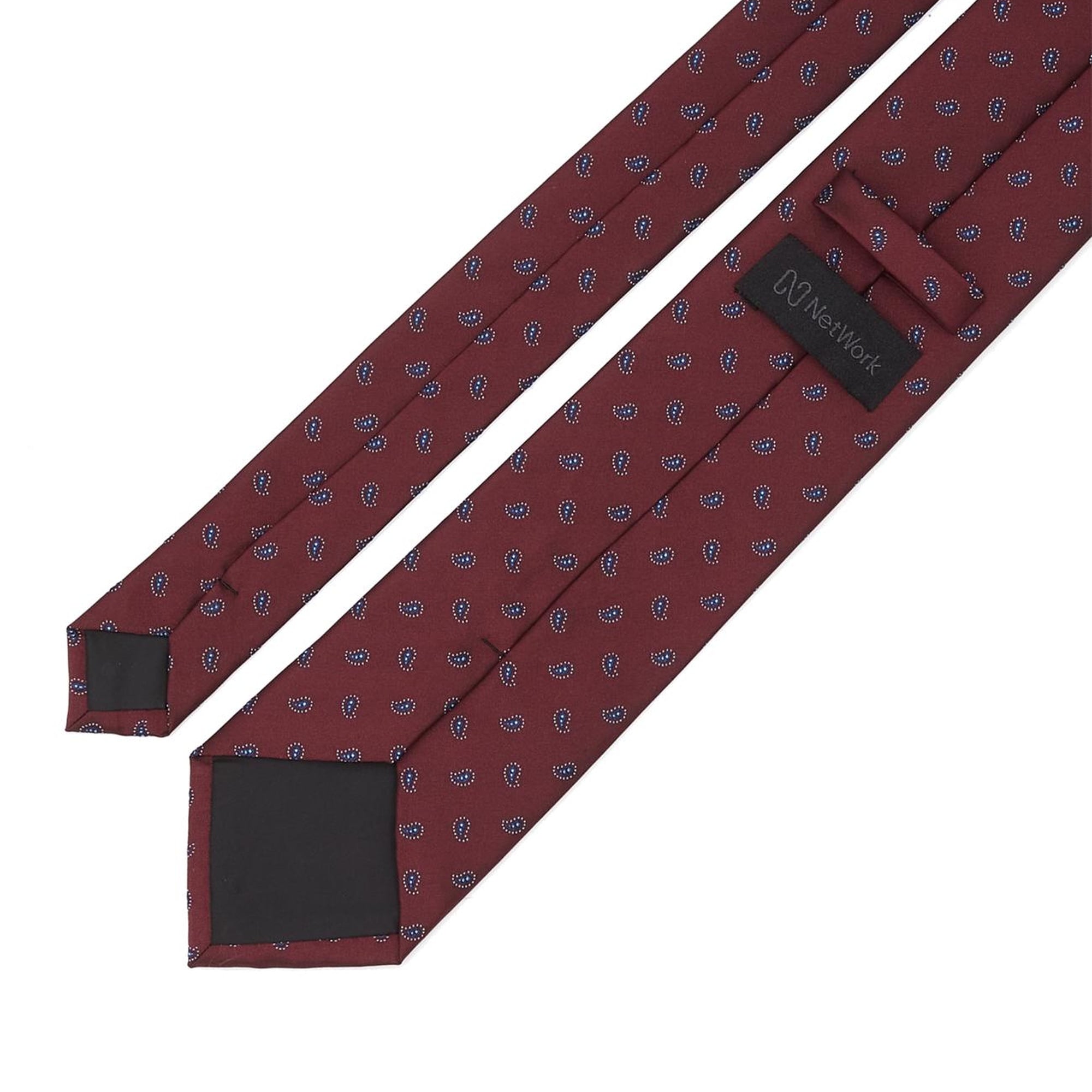 Network Erkek Bordo Şal Desenli Kravat