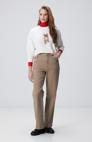  Network Kadın Kırık Beyaz Sweatshirt