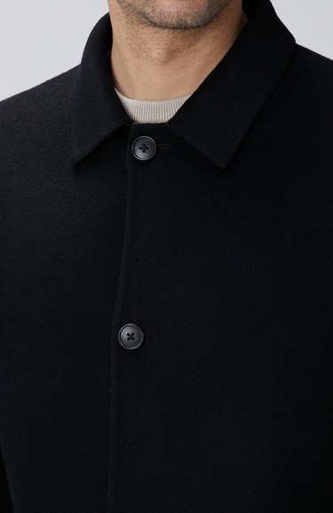  Network Erkek Siyah Yün Karışımlı Palto