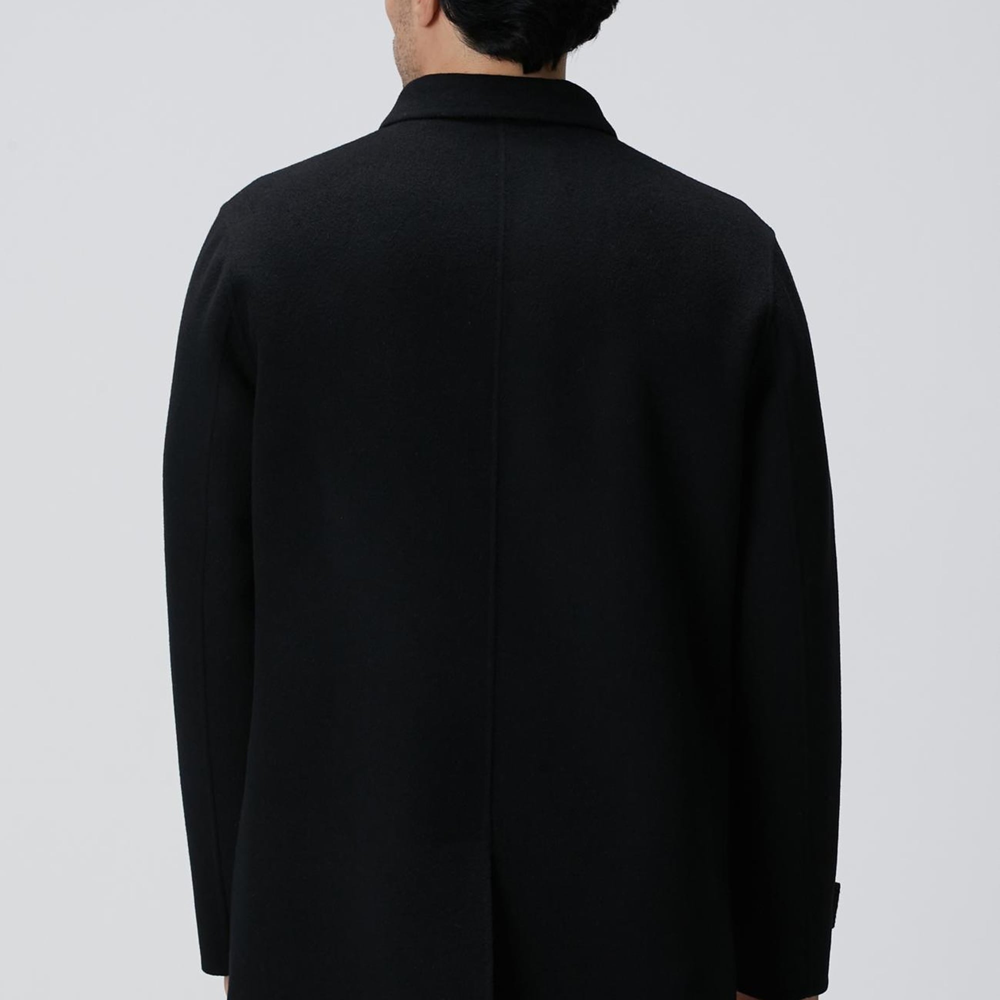 Network Erkek Siyah Yün Karışımlı Palto