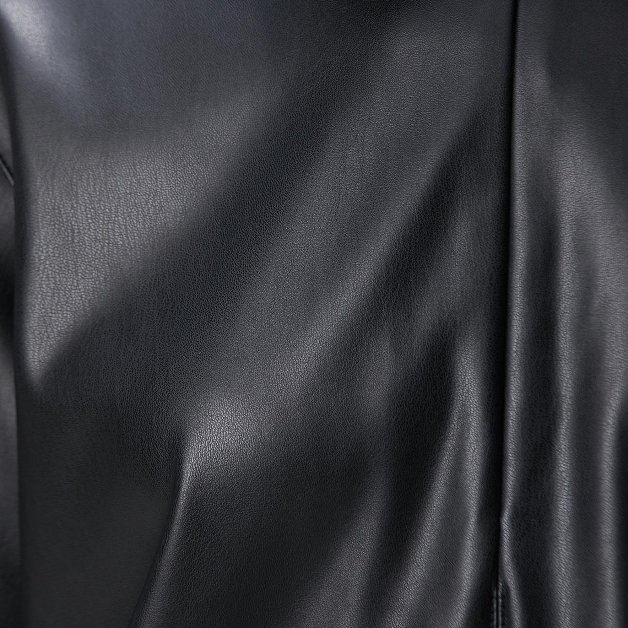 Network Kadın Siyah Mini Vegan Deri Elbise