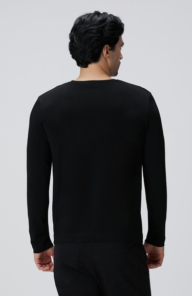  Network Erkek N-Tech Siyah Basic Triko Kazak