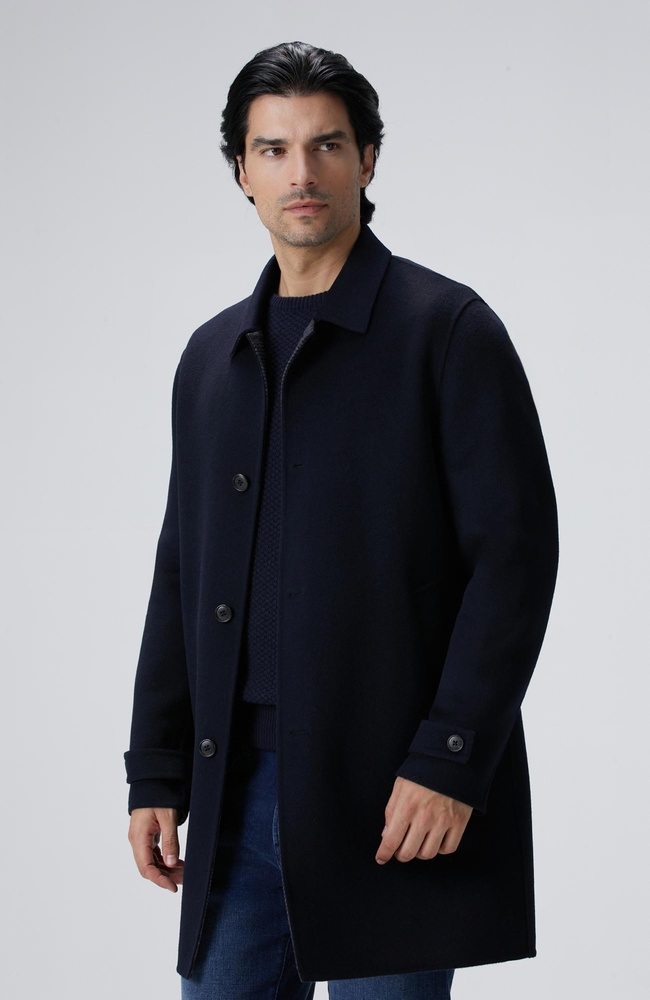  Network Erkek Lacivert Yün Karışımlı Palto