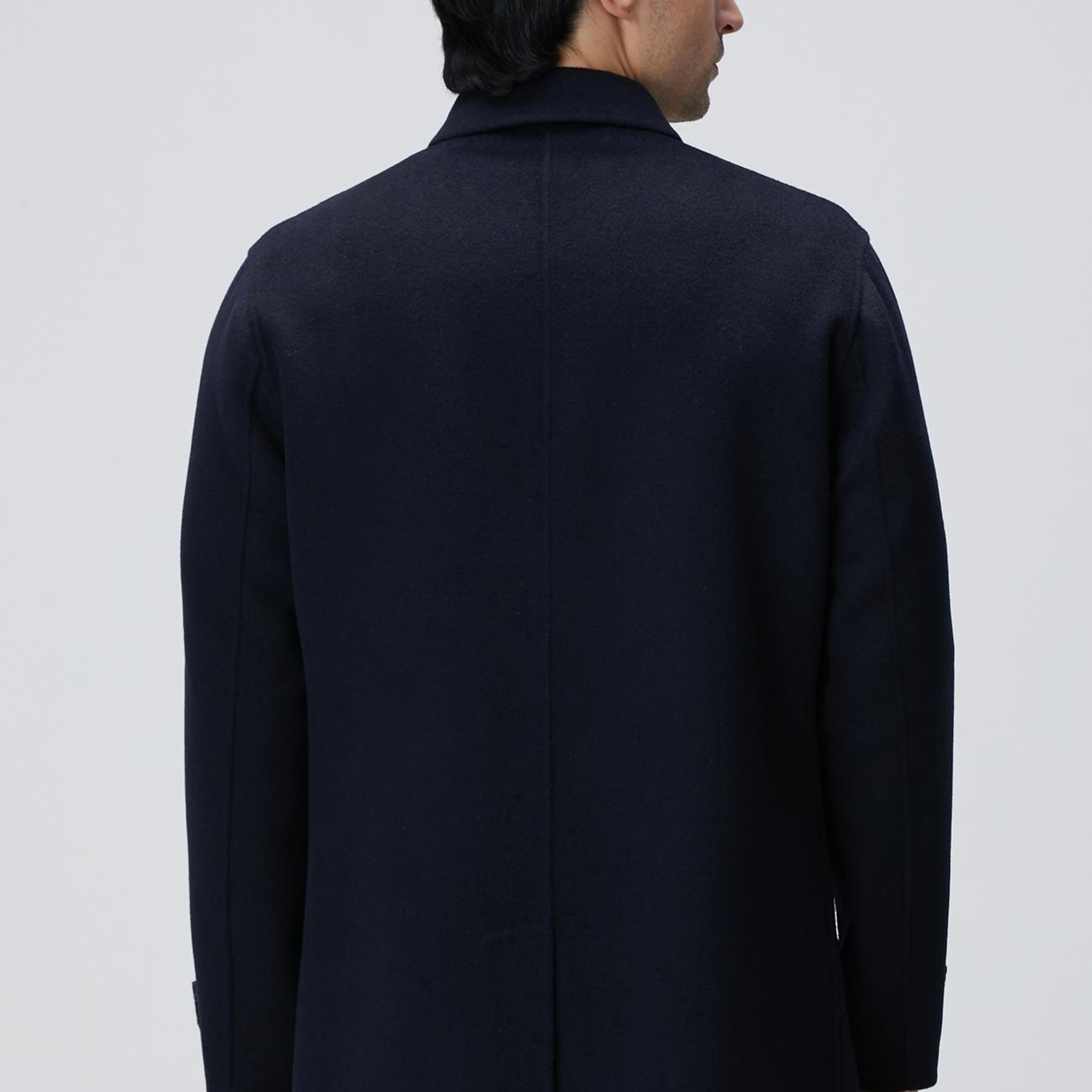 Network Erkek Lacivert Yün Karışımlı Palto