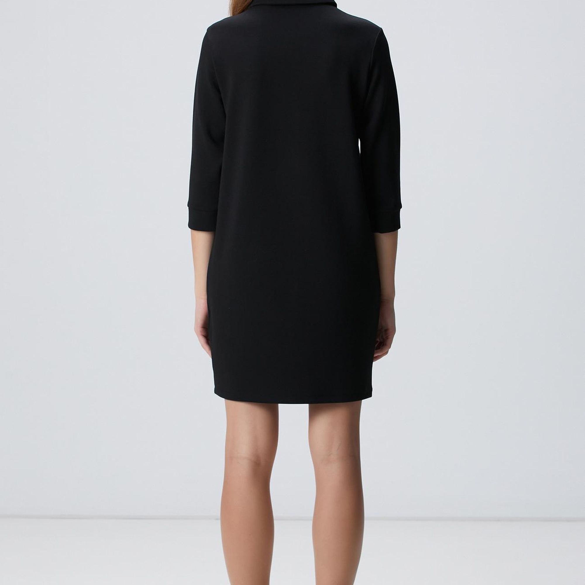 Network Kadın Siyah Polo Örme Elbise