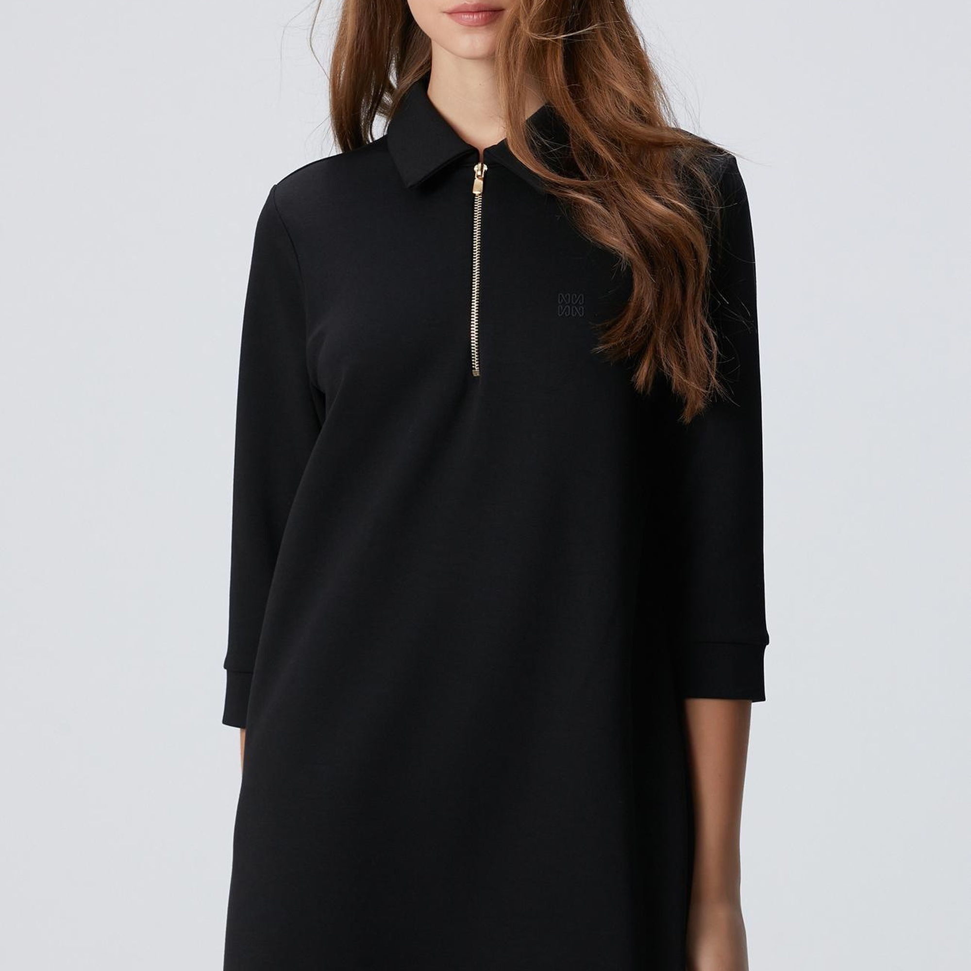 Network Kadın Siyah Polo Örme Elbise