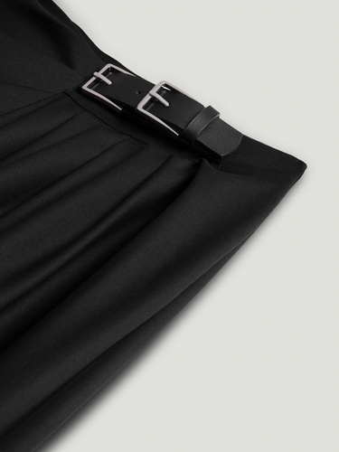  Çift Tokalı Kemer Detaylı Pantolon