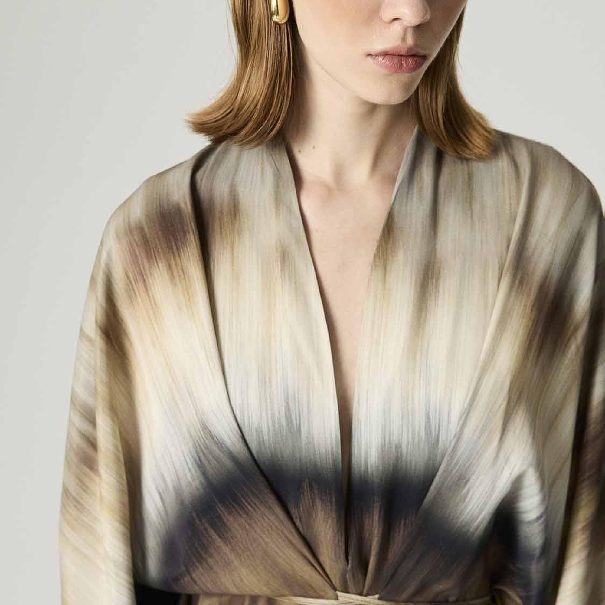 Batik Desenli Maxi Elbise