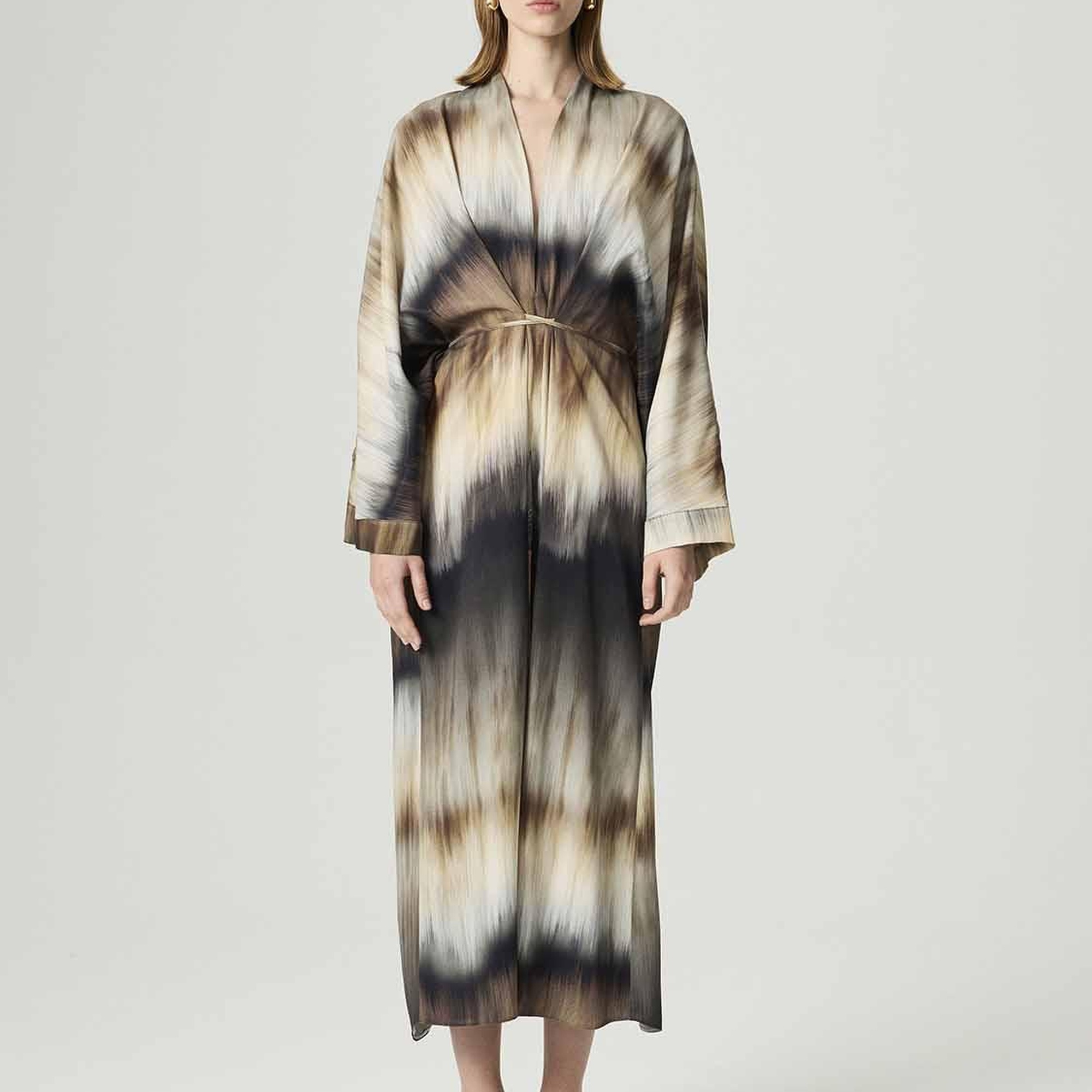 Batik Desenli Maxi Elbise