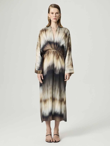  Batik Desenli Maxi Elbise