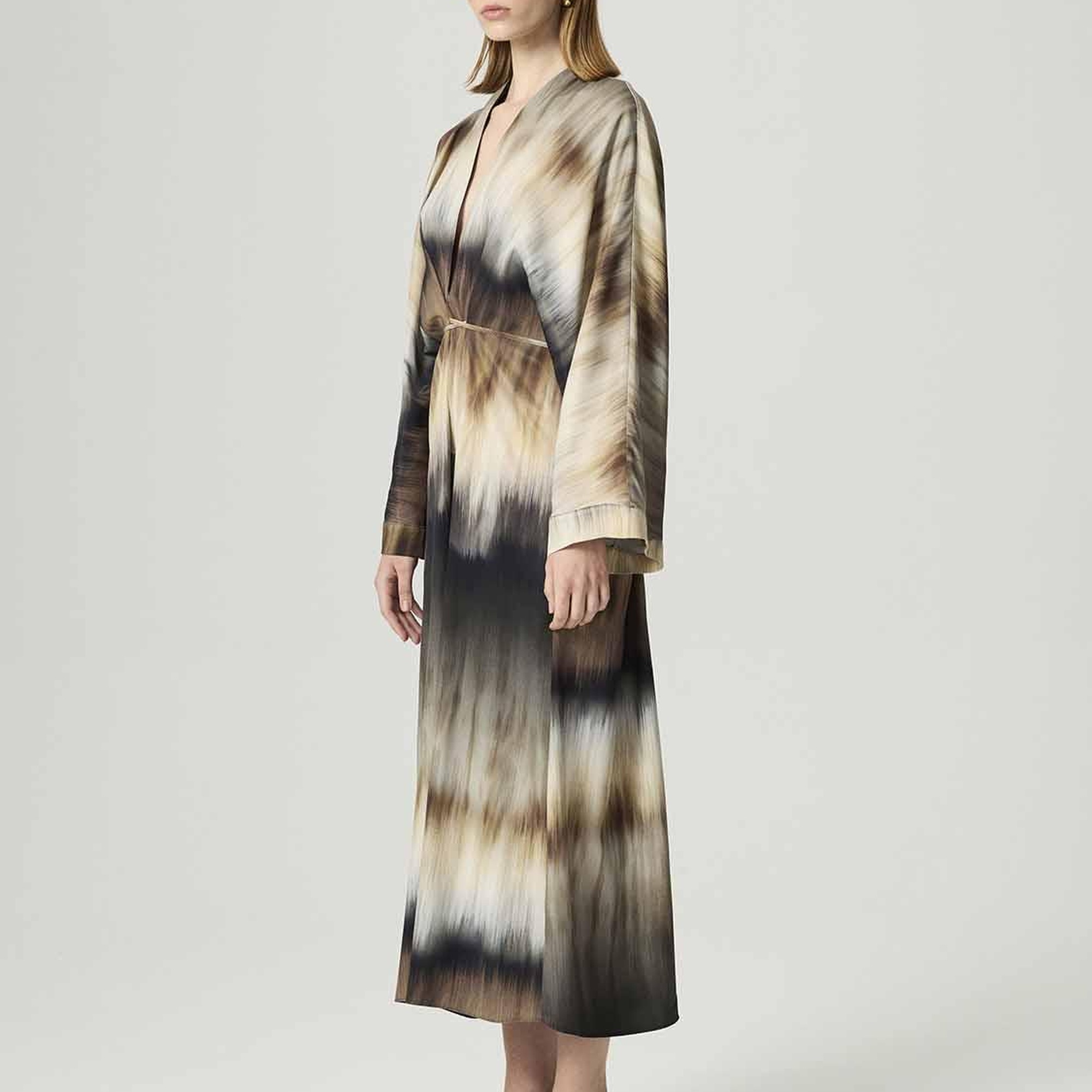 Batik Desenli Maxi Elbise