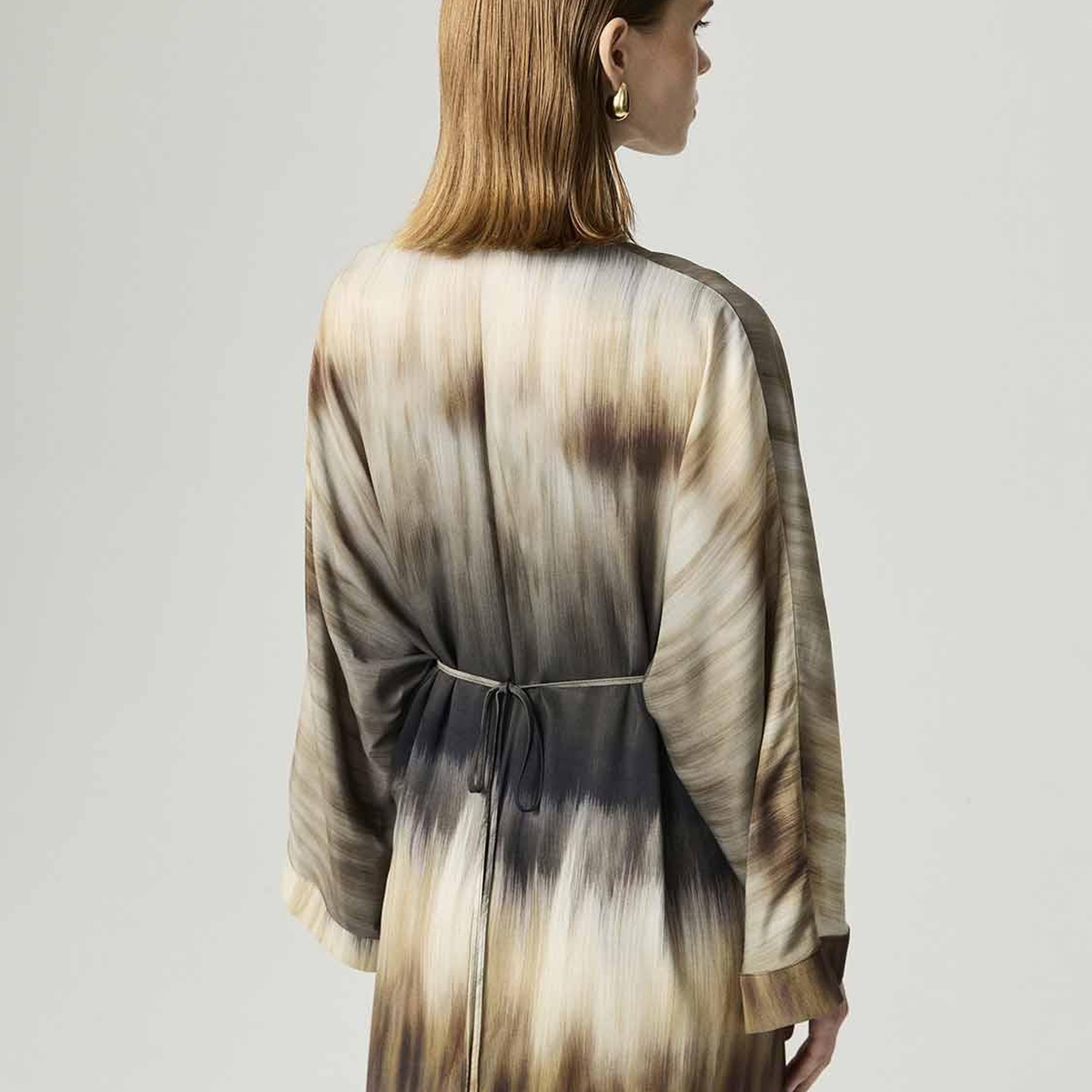 Batik Desenli Maxi Elbise