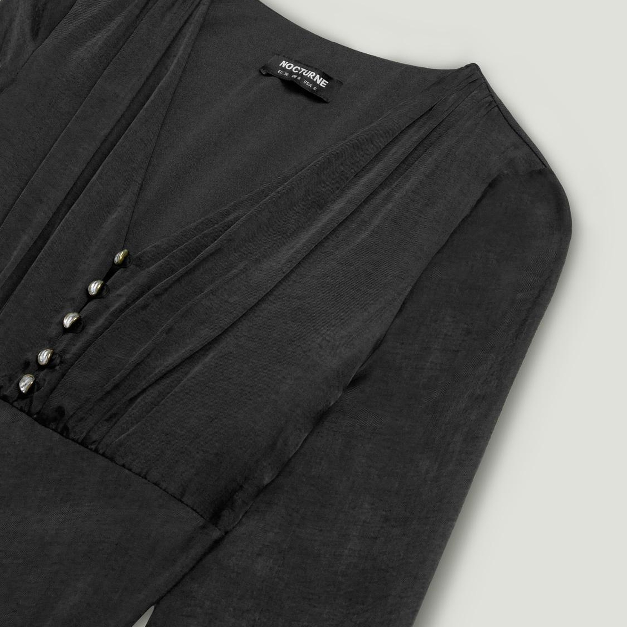 Kristal Düğme Aksesuarlı Maxi Elbise