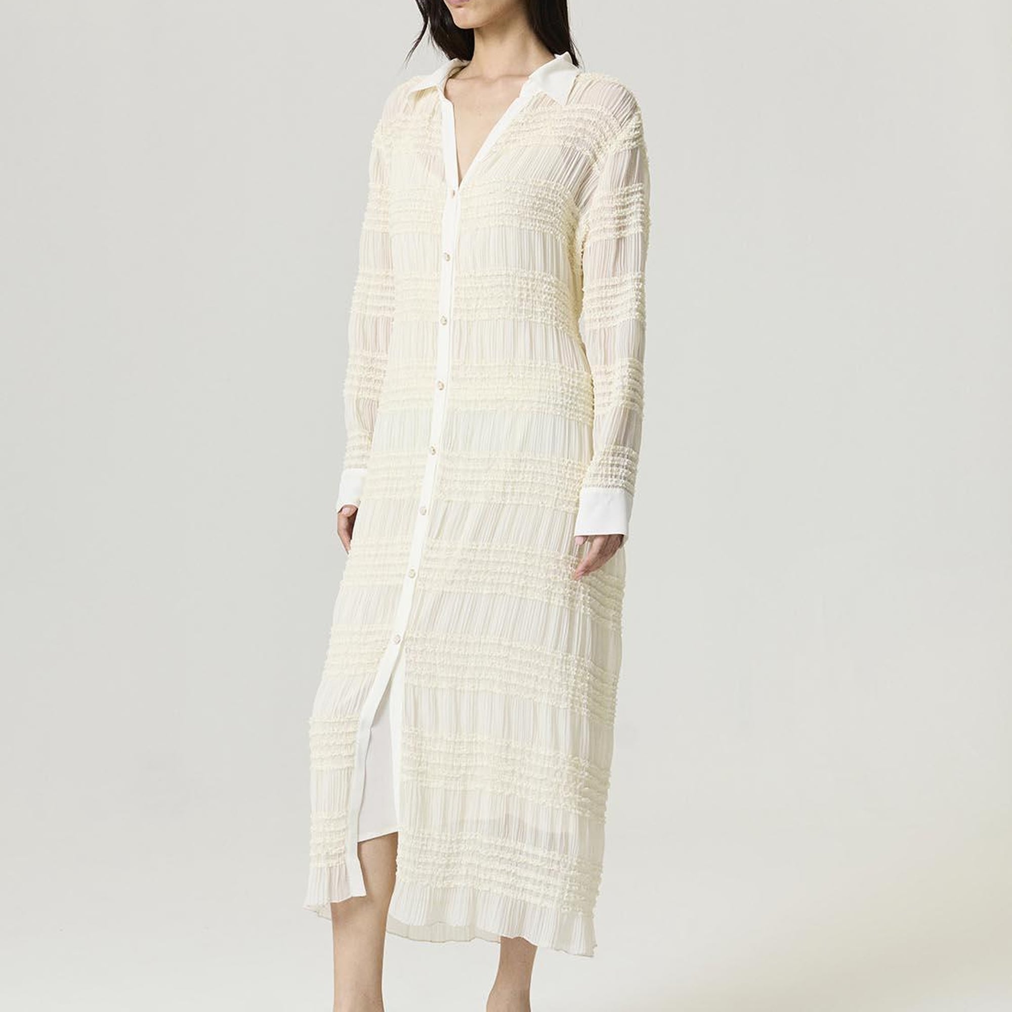 Fırfır Detaylı Maxi Elbise