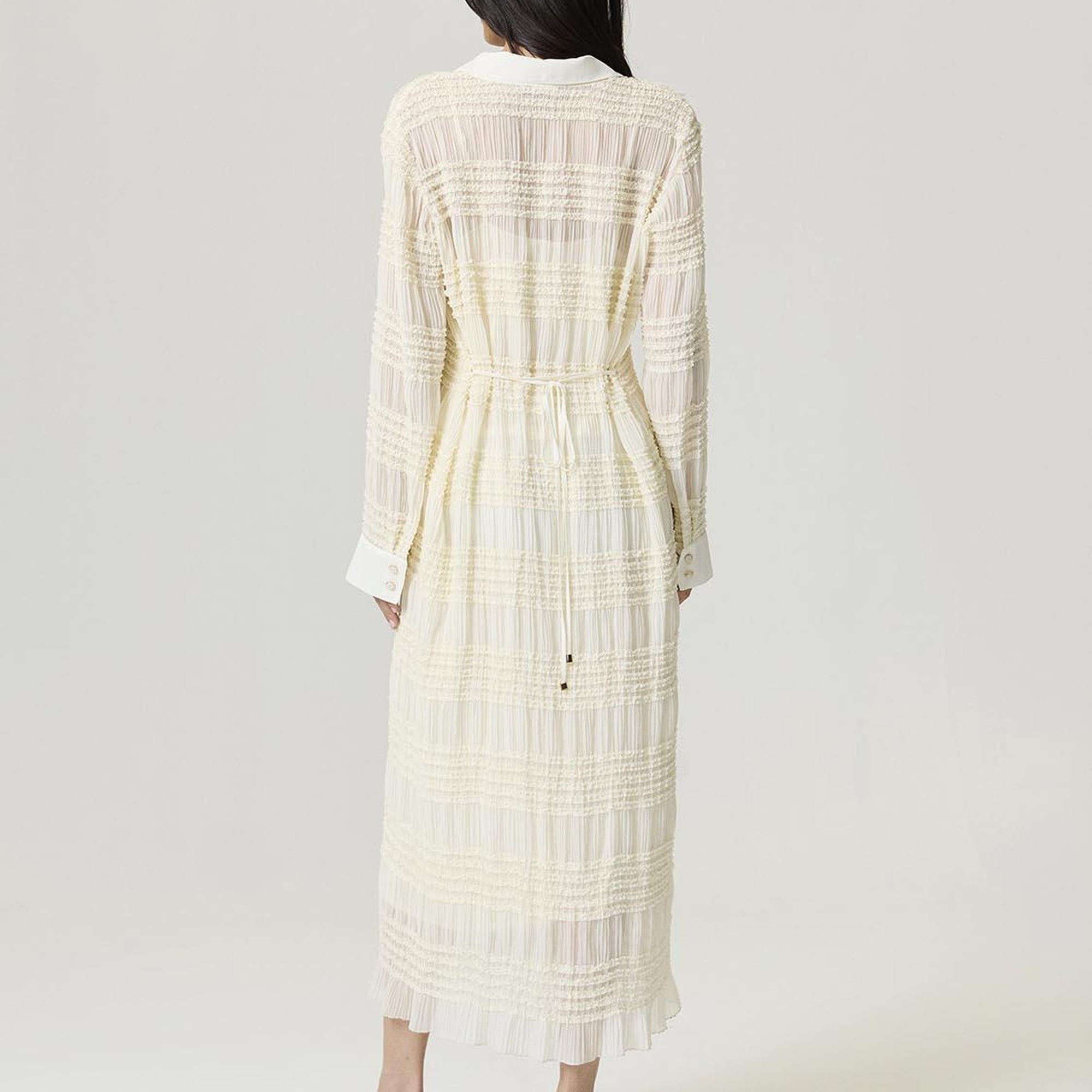 Fırfır Detaylı Maxi Elbise