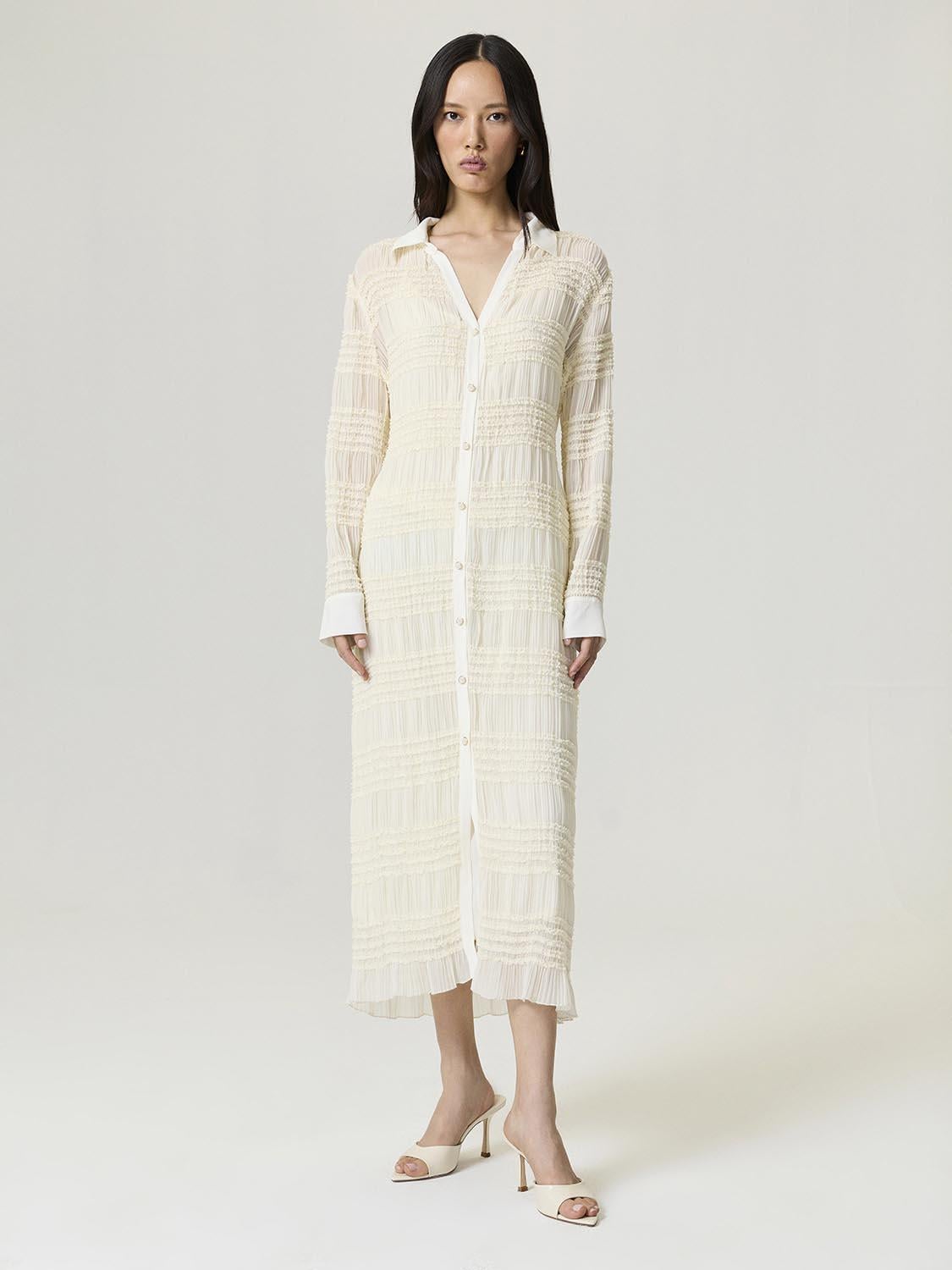  Fırfır Detaylı Maxi Elbise