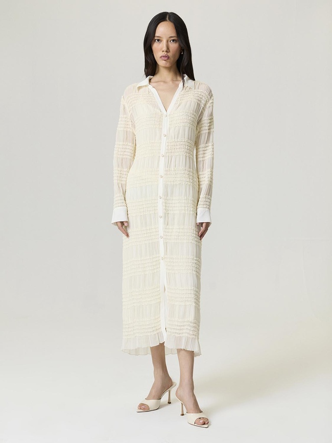  Fırfır Detaylı Maxi Elbise