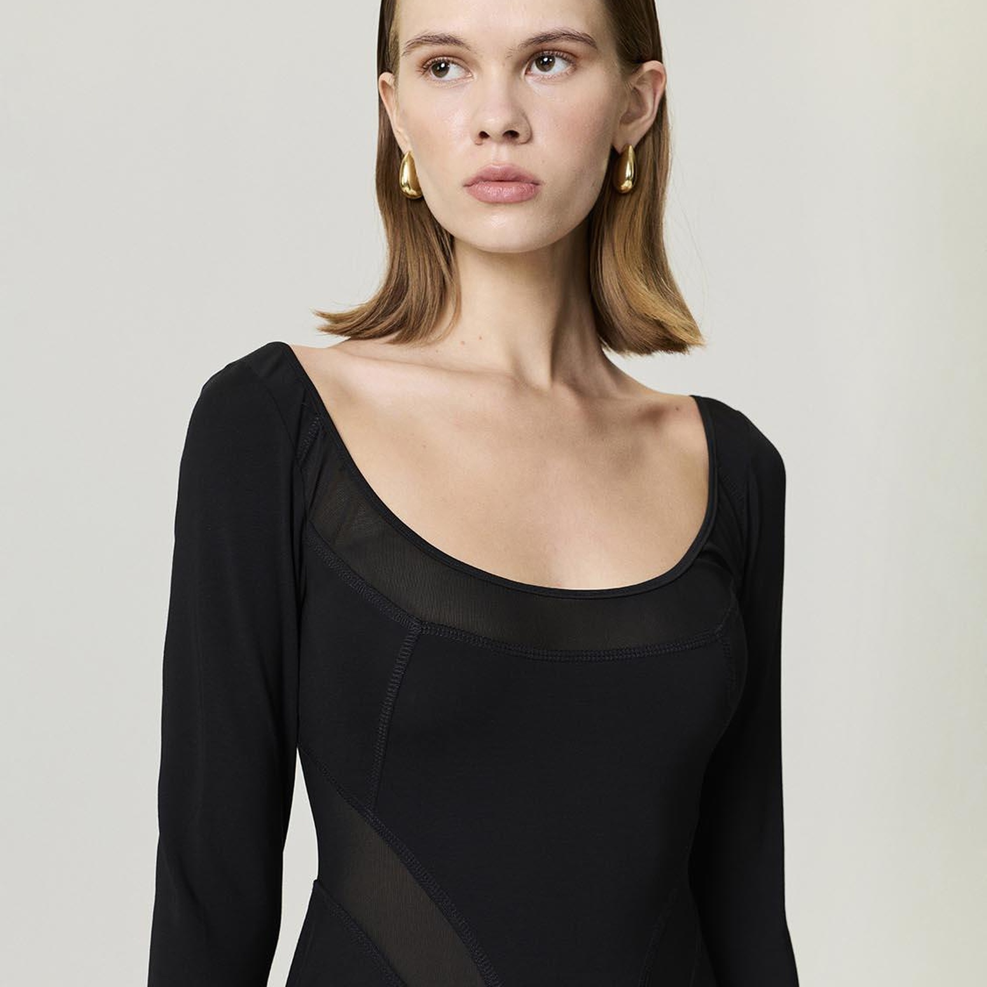 Transparan Detaylı Maxi Elbise