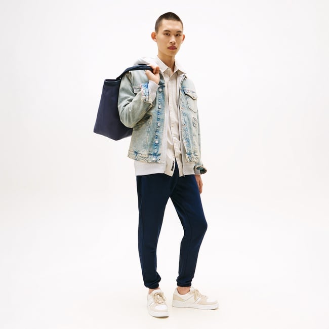  Tommy Hilfiger Jeans Slim Flag Erkek Lacivert Eşofman Altı