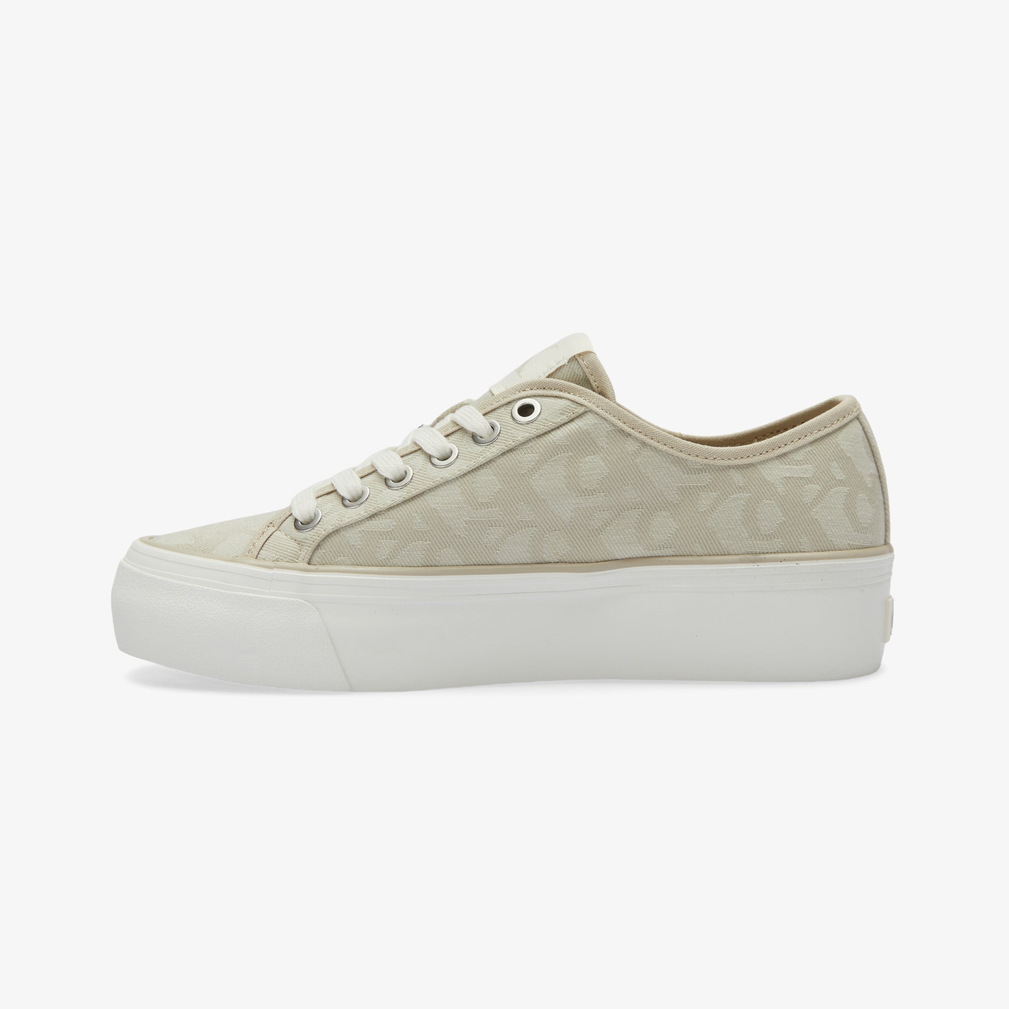 Calvin Klein Flat Jacquard Kadın Bej Sneaker