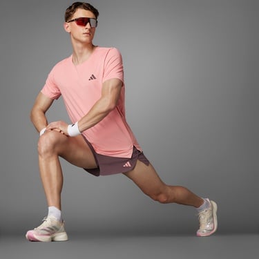  adidas Adizero Running Erkek Pembe Koşu T-Shirt