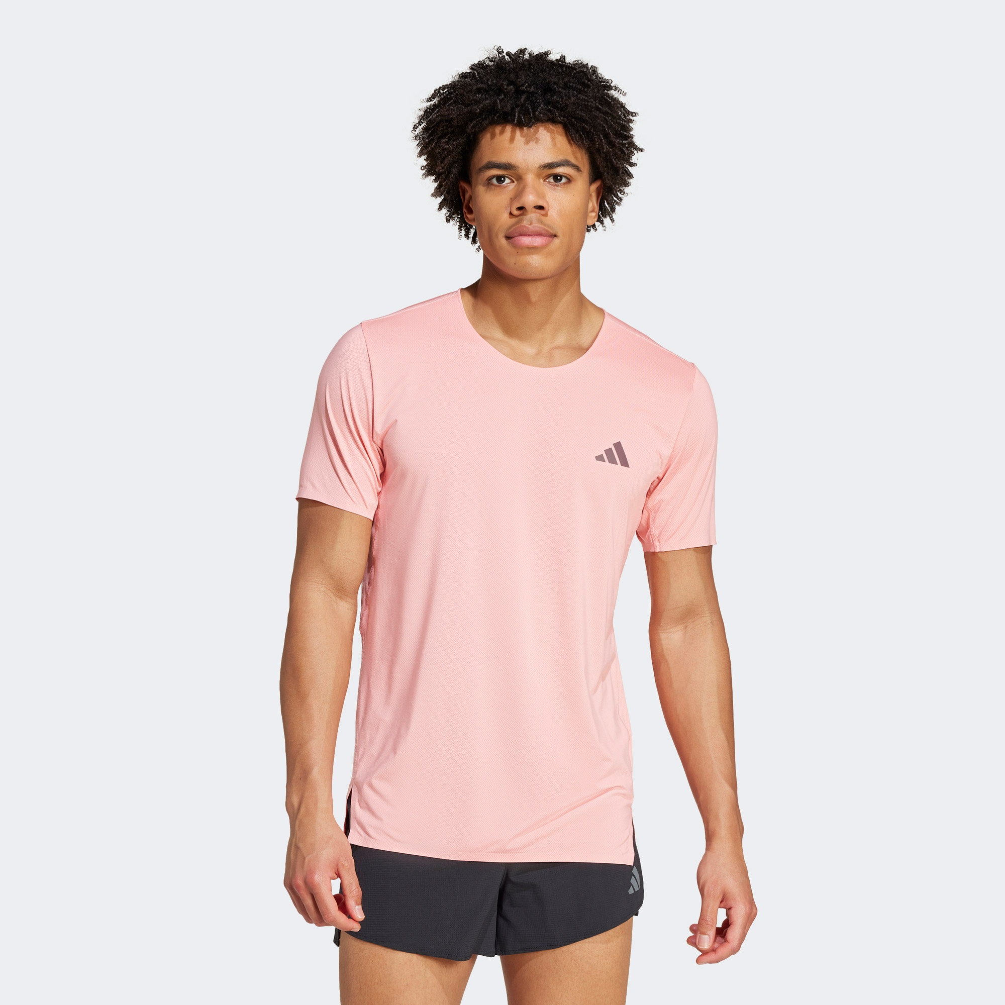 adidas Adizero Running Erkek Pembe Koşu T-Shirt