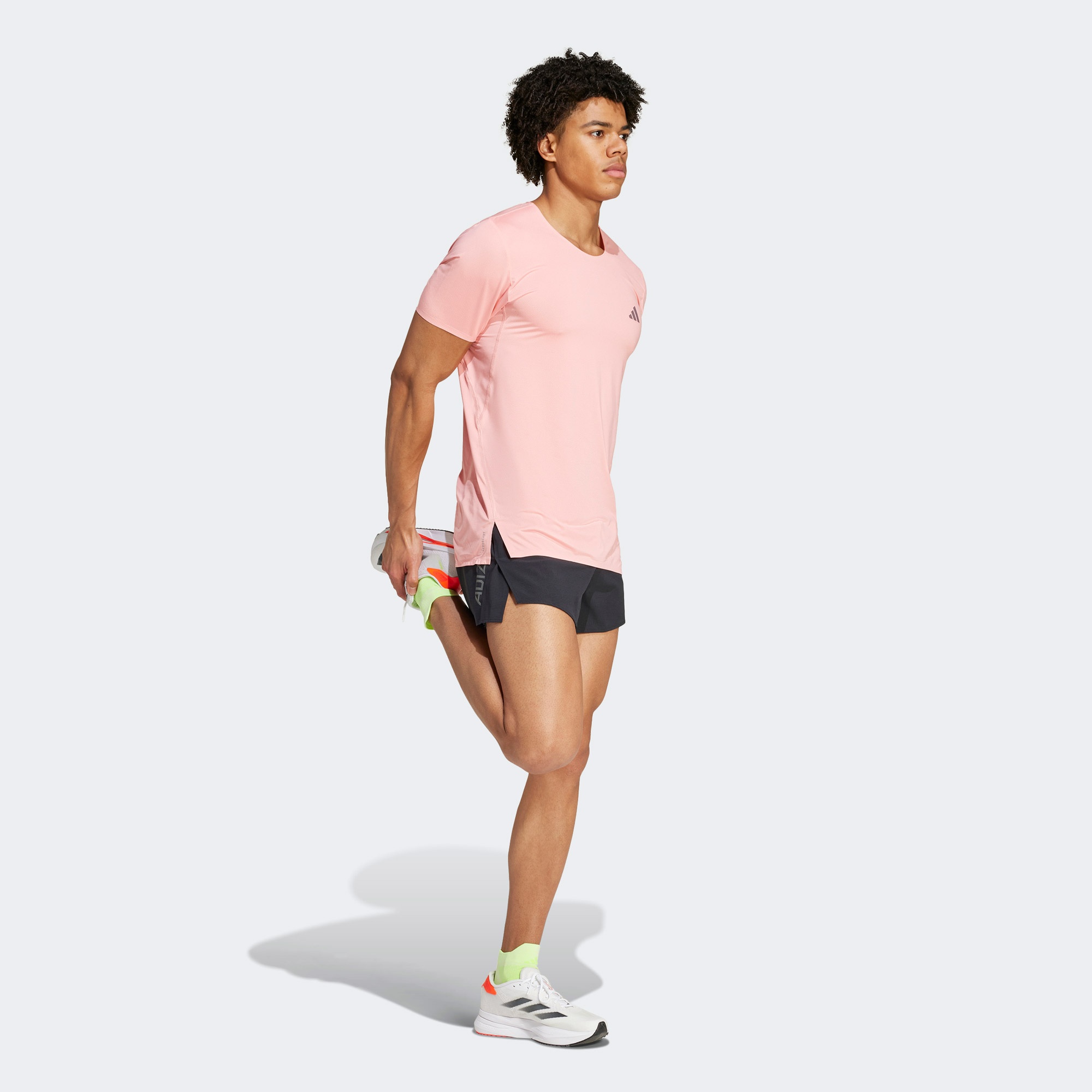 adidas Adizero Running Erkek Pembe Koşu T-Shirt