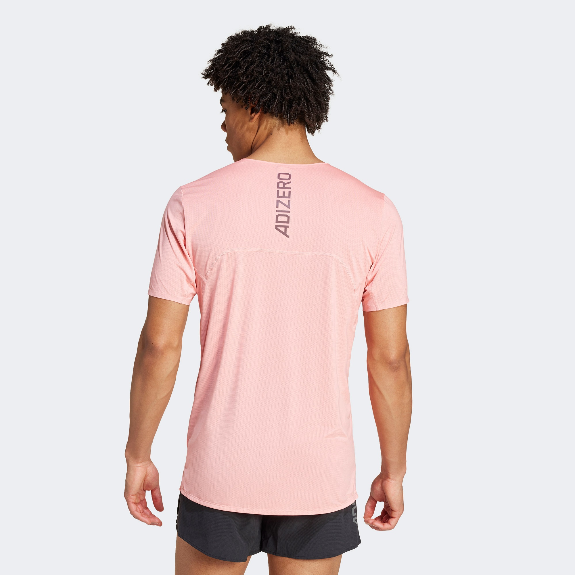 adidas Adizero Running Erkek Pembe Koşu T-Shirt
