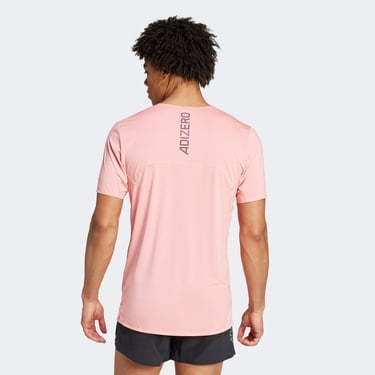  adidas Adizero Running Erkek Pembe Koşu T-Shirt