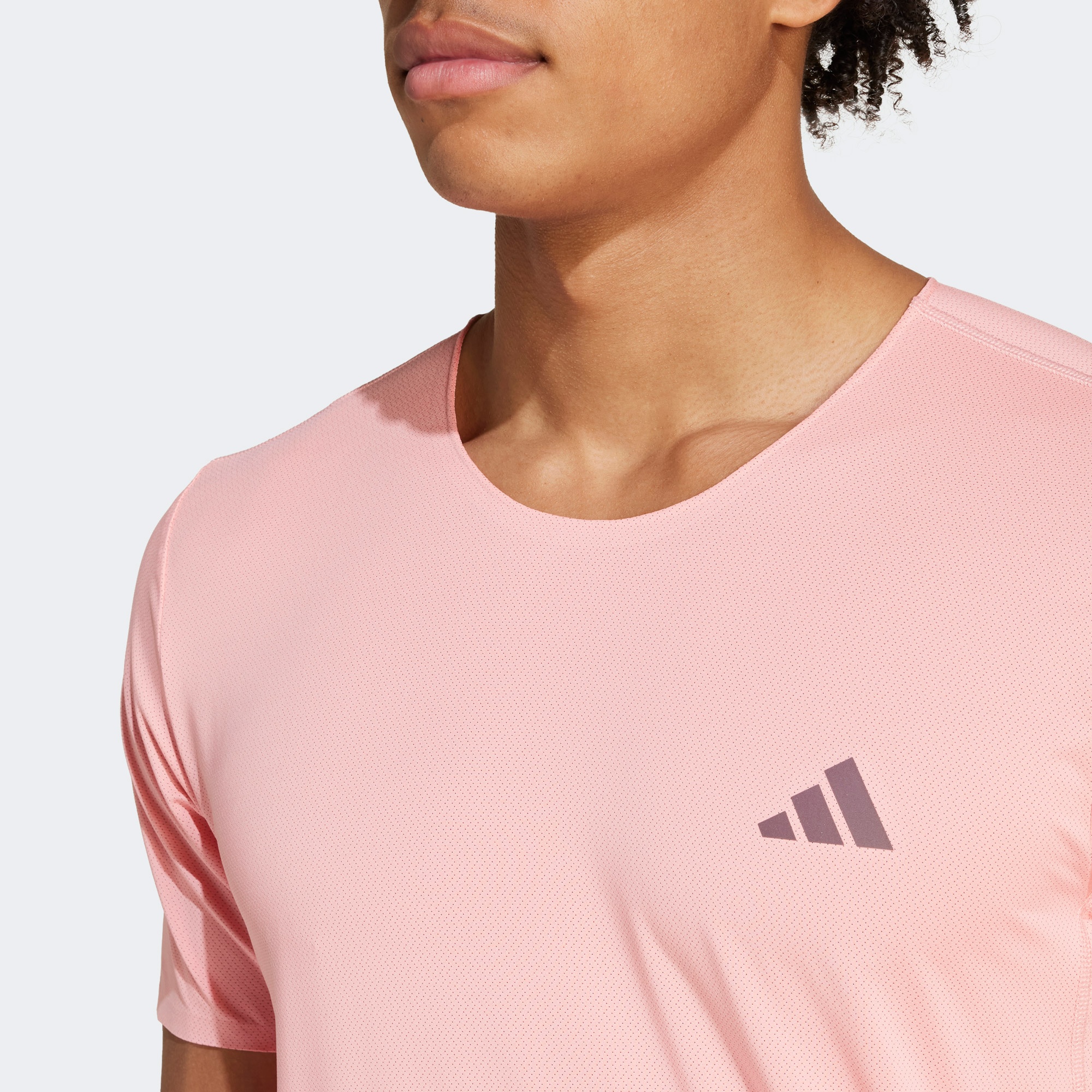 adidas Adizero Running Erkek Pembe Koşu T-Shirt