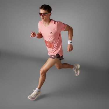  adidas Adizero Running Erkek Pembe Koşu T-Shirt